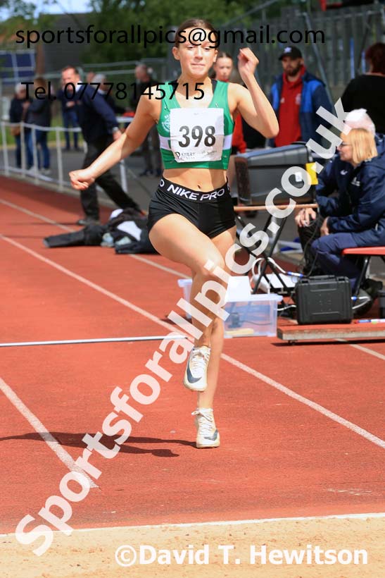 Womens Under-20s triple jump, 2024 Northern Senior and Under-20s Track and Field Champs, Middlesbrough.  Photo: David T. Hewitson/Sports for All Pics